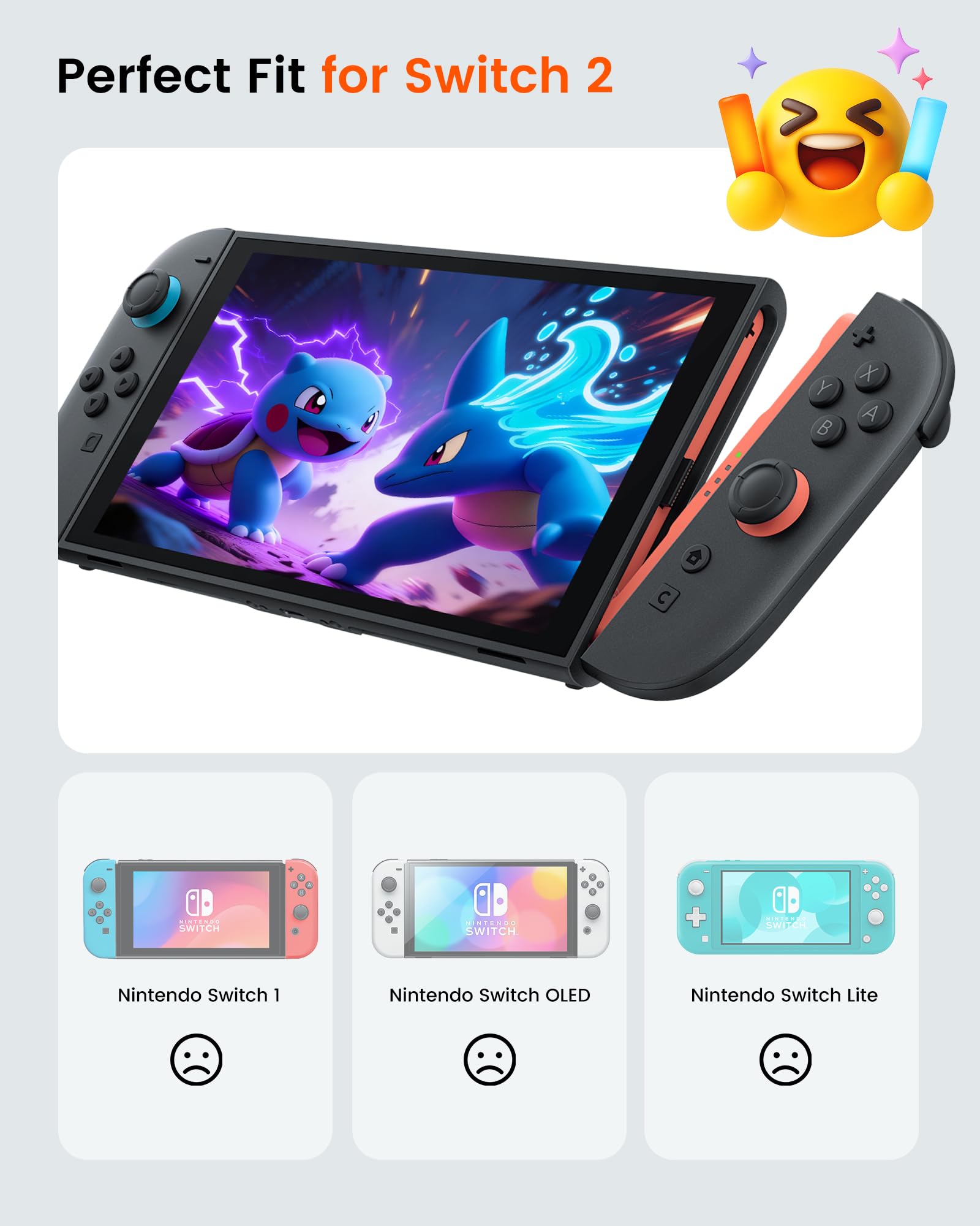 TRANSNOVO Large Capacity Carrying Case Compatible with Nintendo Switch 2 Console & Charger, [Plus Version] Shockproof Waterproof Hard Shell Protective Pouch Portable Travel Case for Accessories, Black — view 3