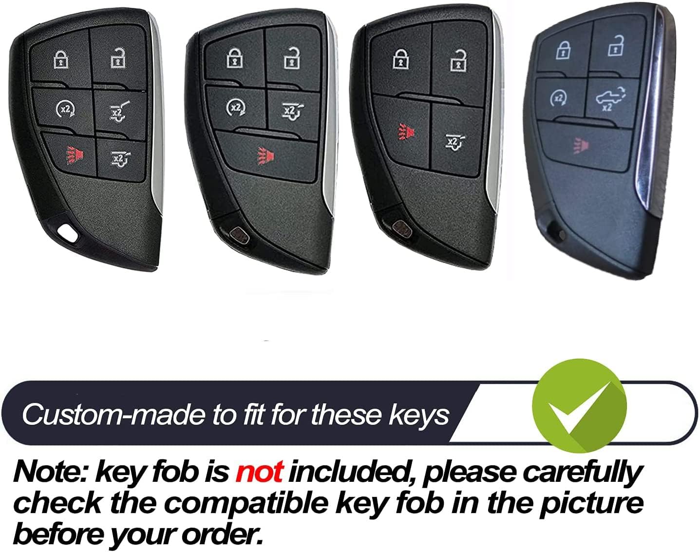 Smart Key Fob Cover Case with Keychain Compatible with 2022-2023 Chevy Silverado Suburban Remote Control Protector 3/4/5/6 Button（Silver）