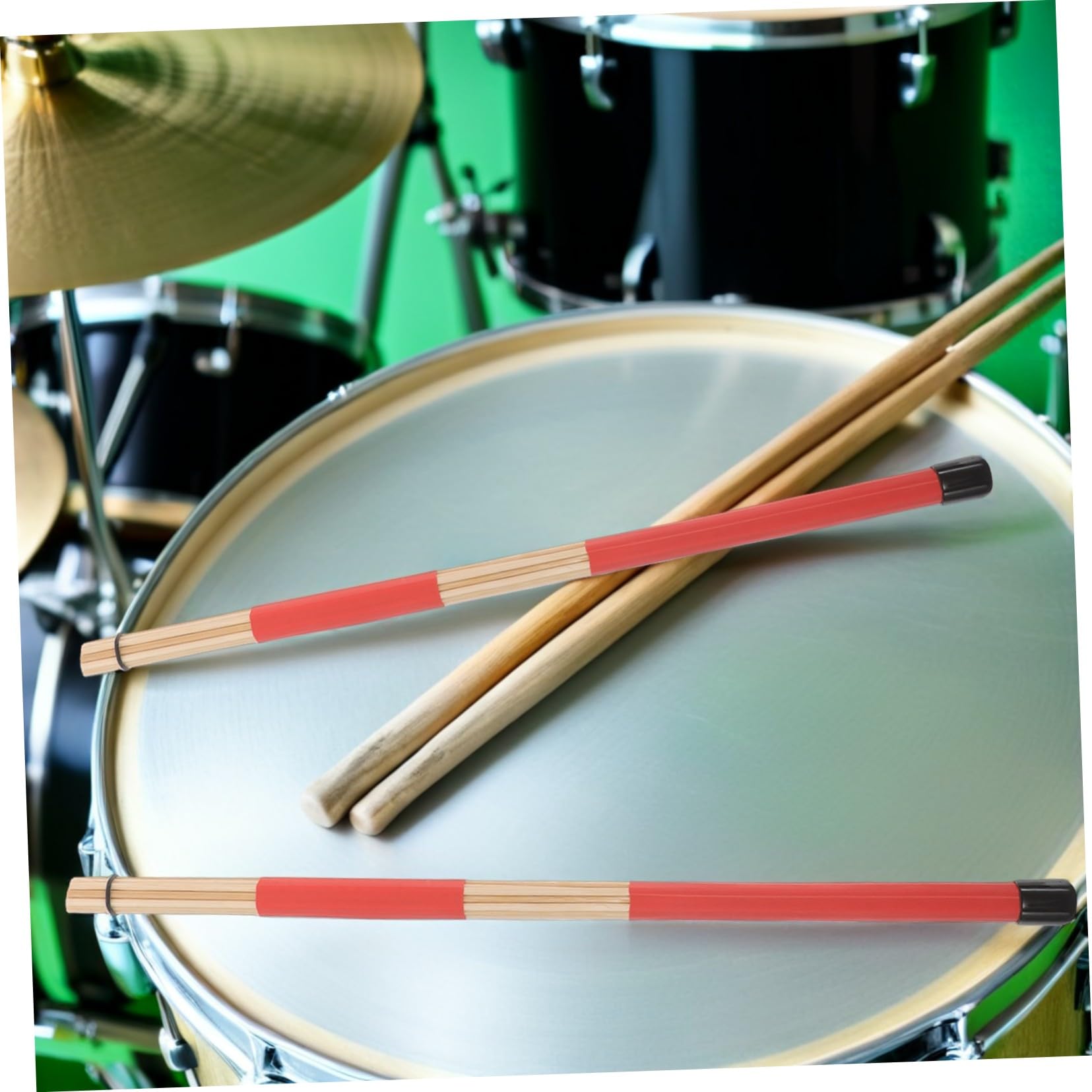 Kit de Baguettes de Batterie 8 Pièces, Accessoires de Percussion Rouge