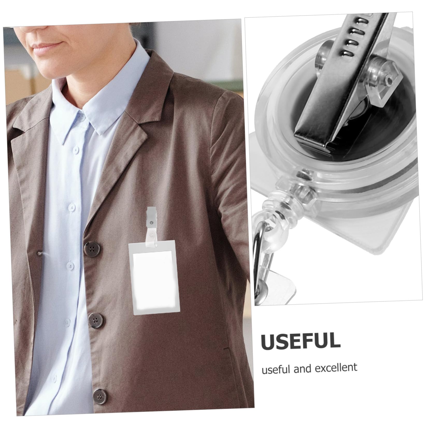 HOMSFOU Clip per Badge in Plastica Piccola, Porta Targhette Identificative Resistente, Set da 100 Pezzi, Clip per Tessere e Carte D’identità, Accessorio Ufficio e Lavoro