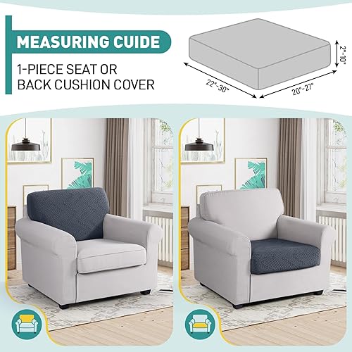 Miniatura 3 de Ruaozz Fundas de cojín para sofá seccional, fundas de cojín elásticas para sofá seccional, fundas de sofá lavables para muebles suaves en forma de