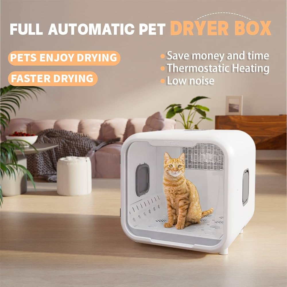 Zimoric Automatic Pet Dryer Box - 60L Foldable Dog & Cat Dryer With Smart Temperature Control