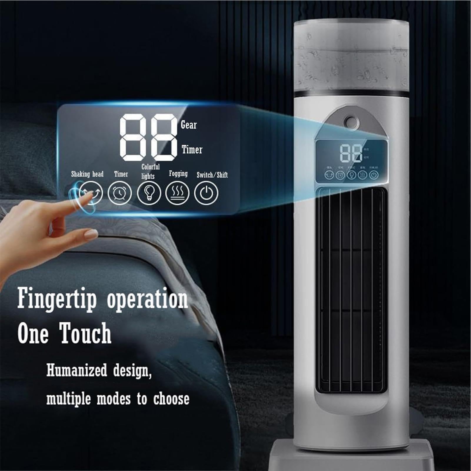 Ventilador Torre Herramienta Sin Aspas 6 Velocidades, Tanque De Agua | Ventilador Oscilante 110 Grados Que Expulsa Aire Frío Para Escritorio Interior Mujeres Y Hombres Hogar Oficina Cocina