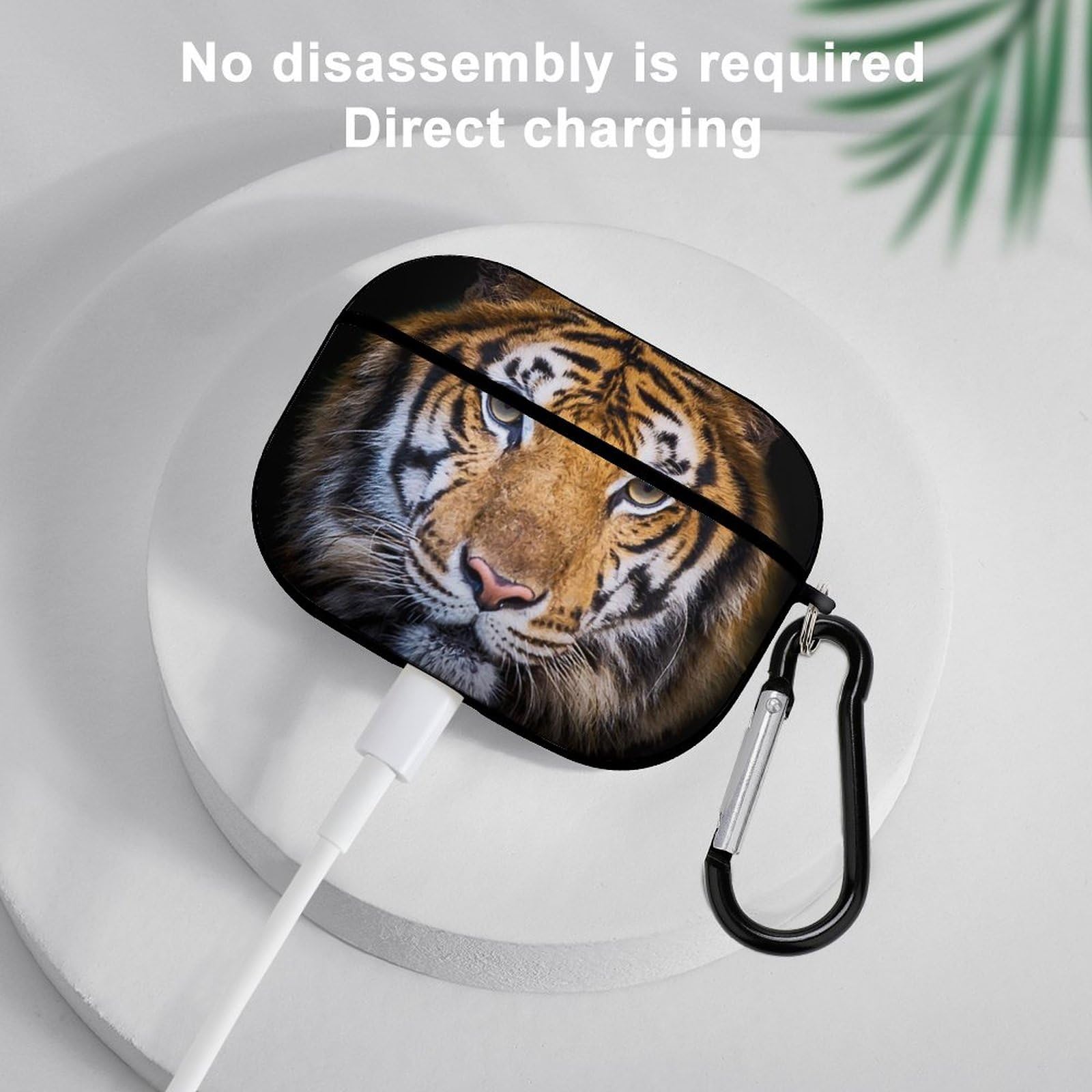 ハンドメイド　虎　ケース付き aoneco aoneco(アオネコ) リール 付き パスケース / 定期入れ IC