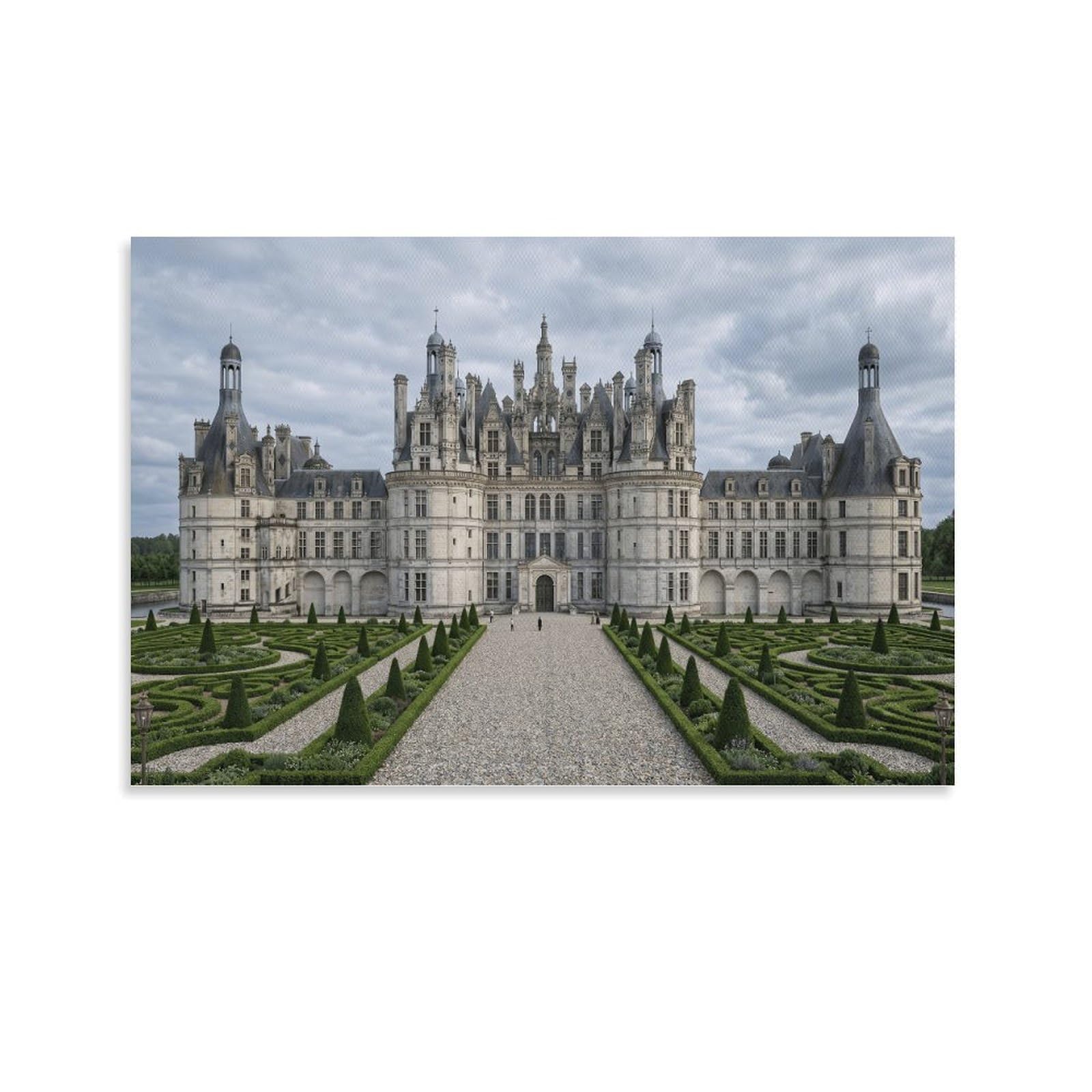 XPASHIQWC Château De Chambord France Poster Artwork Giclee Canvas Prints Modern Canvas Wall Art Picture Wall Hanging for Home Decorations 08x12inch(20x30cm)