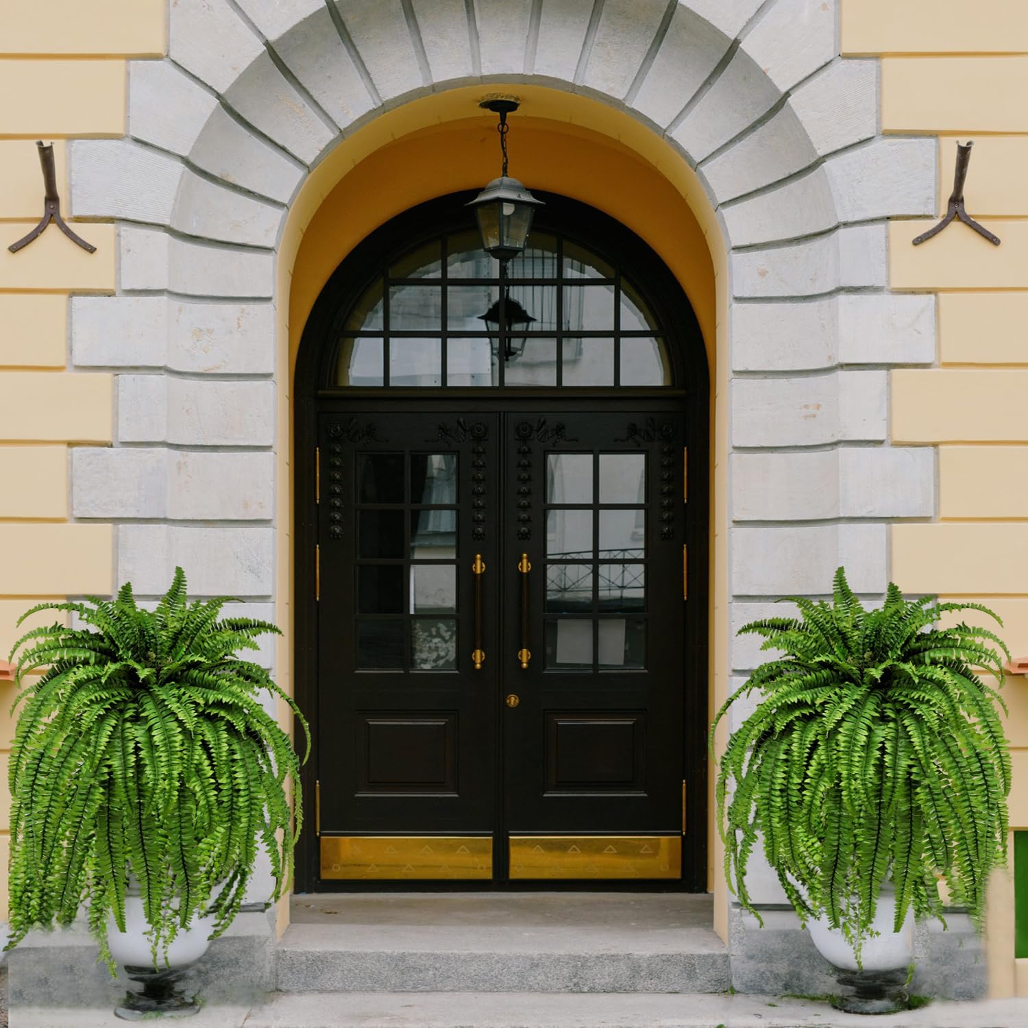 Large Artificial Boston Fern 68" Fake Ferns Silk Artificial Plants for Outdoor Planter Patio Home Office Garden Porch Faux Greenery Decor - Image 5