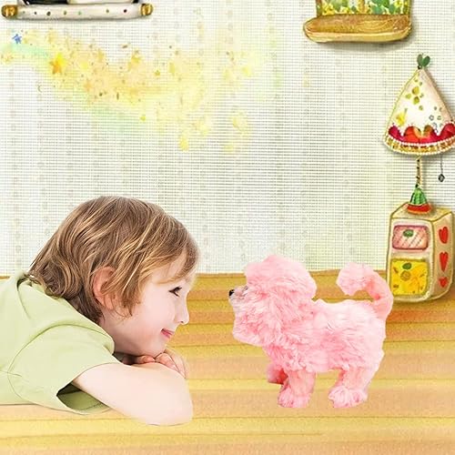 Miniatura 4 de SANGKN Perro de juguete, perros de juguete que caminan y ladran, cachorro realista con batería para niños, juguete realista para ladrar, juguete
