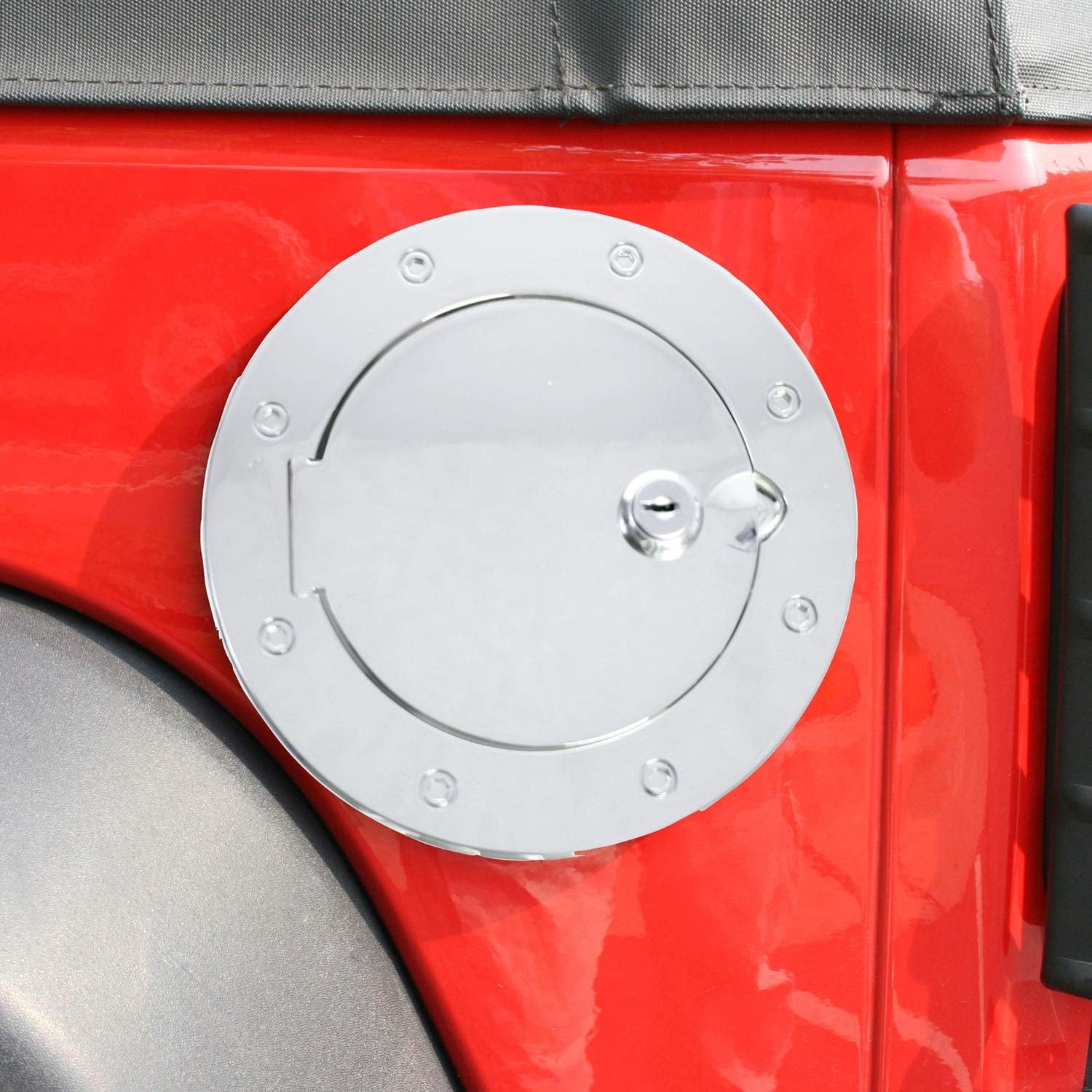 Rugged Ridge | Gas Cap Door, Locking, Stainless Steel | 11134.03 | Fits 2007-2018 Jeep Wrangler JK