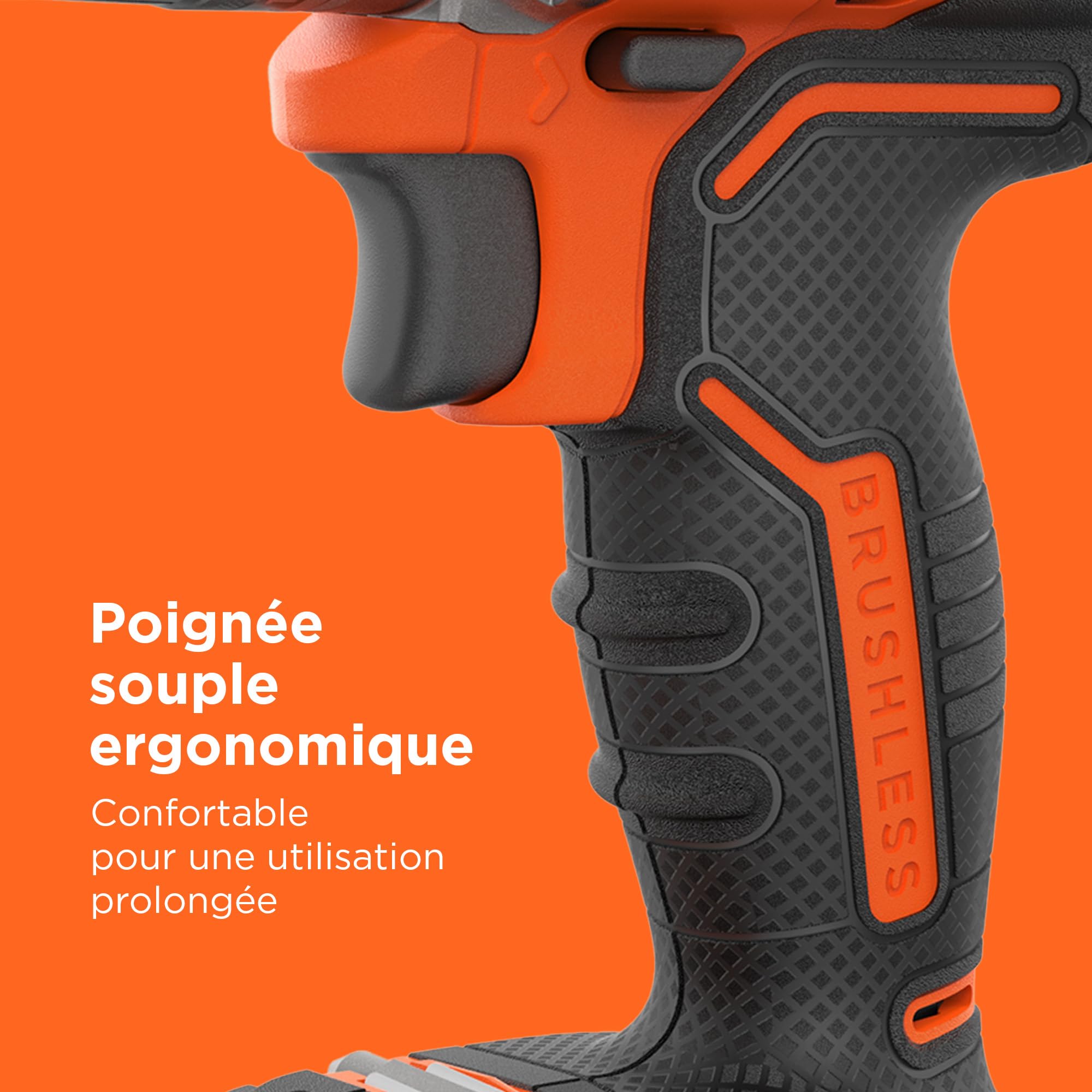 BLACK+DECKER Marteau perforateur sans fil 18V sans balais à 2 vitesses, 28,000 BPM, 52Nm de couple, livré avec 2 batteries de 1.5Ah, chargeur et Kitbox, BL188KB-QW