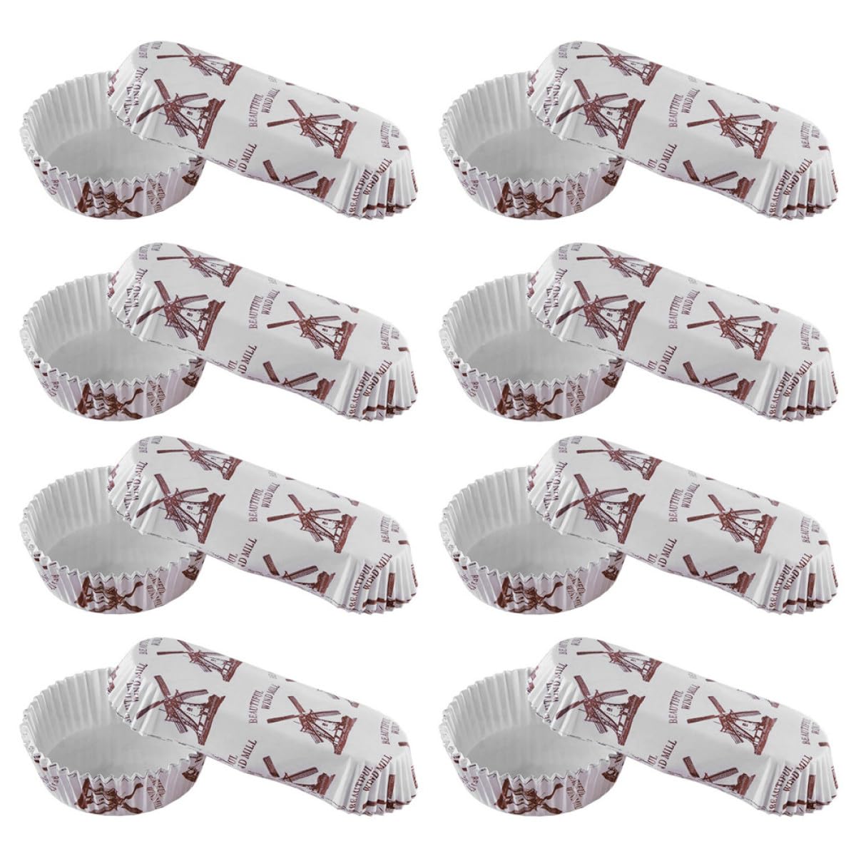 VALICLUD Tazas para Hornear Cupcakes de Papel Pet Resistentes a Altas Temperaturas, 200 Piezas (100 Redondas 100 en Forma de Barco) para Repostería Casera y Profesional