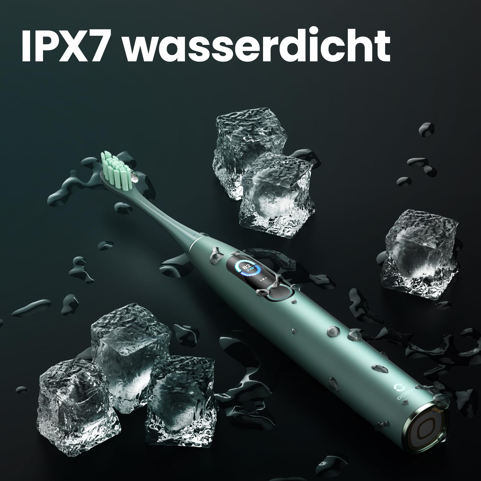 Oclean X Pro, Smart Sonic, elektrische Schallzahnbürste, 3 Putzprogramme mit Weißning, kabelloses Schnellladen für 30-Tage-Nutzung, Anti-Schimmel Design, Wasserdicht nach IPX7 – Grün
