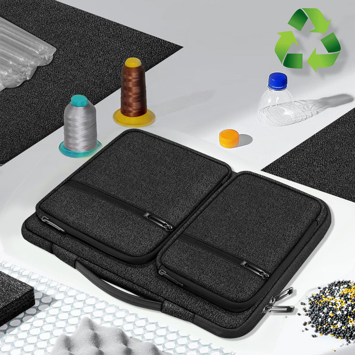 HSEOK Custodia Protettiva per Laptop 15" 15,6" 16" per Spostamenti e Viaggi di Lavoro, Nero