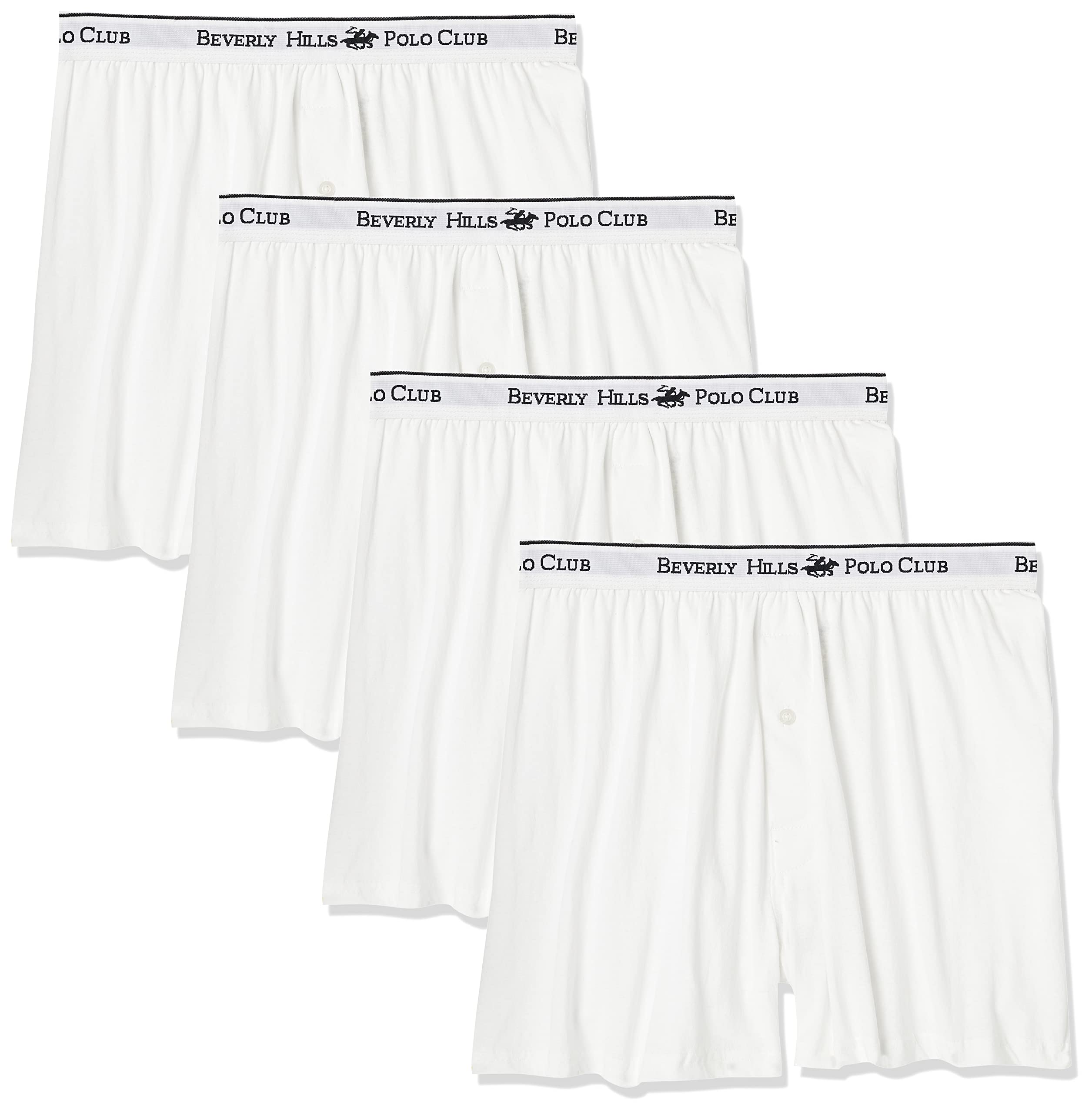 Beverly Hills Polo Club Men's 4 Pack Knit Boxer Short