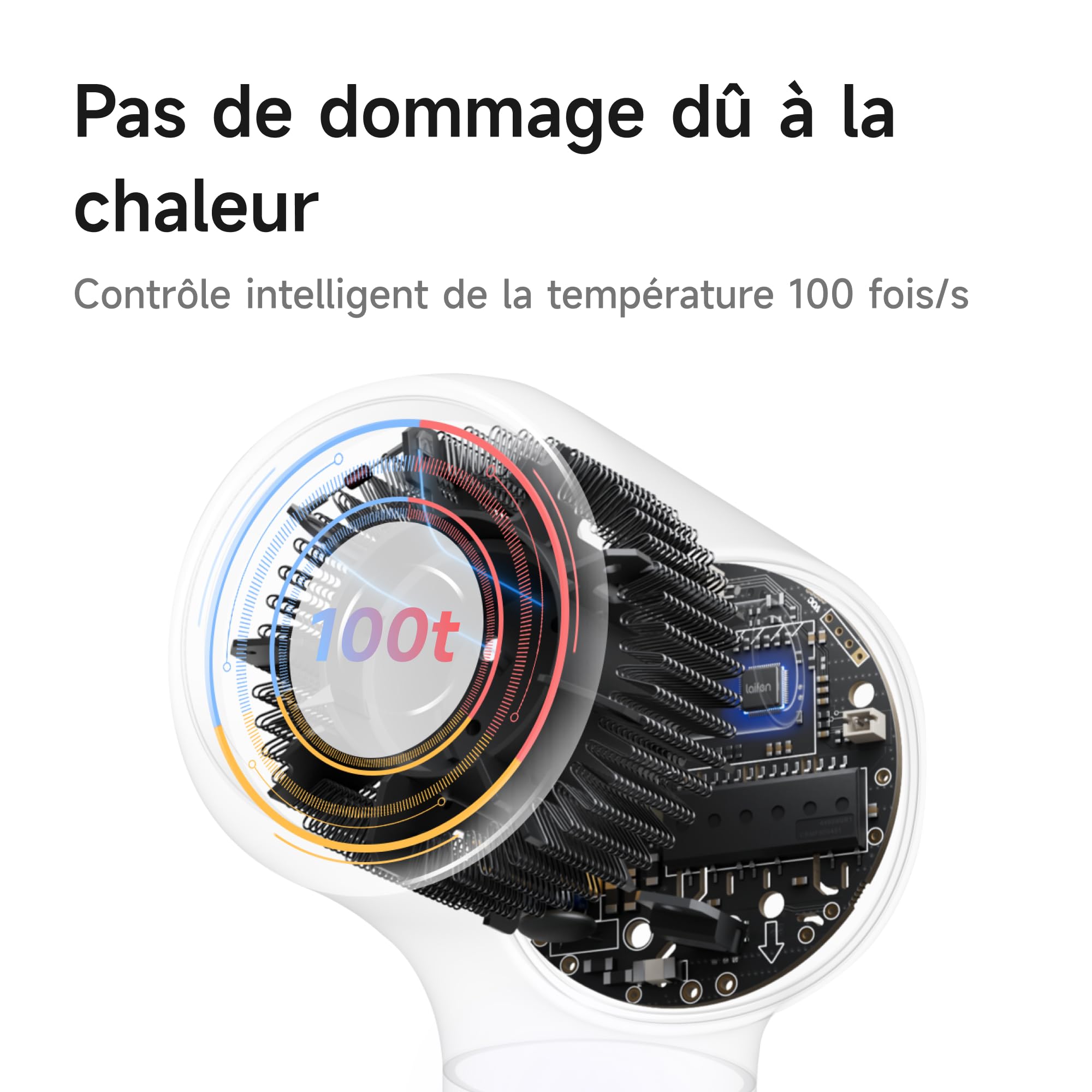 Laifen Neo Special Sèche Cheveux, Embout Mag. Soin et Lissage, Starlight | 110k tr/min, 200M ions nég., séchage 3min, 59dB, mode soin 58℃, contrôle temp. 100x/s.