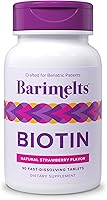Vista 1 de BariMelts Biotin 5000mcg, 90 Fast-Dissolving Tablets (3-Month Supply), Sugar-Free Bariatric Vitamins for Women, Natural Strawberry Flavor