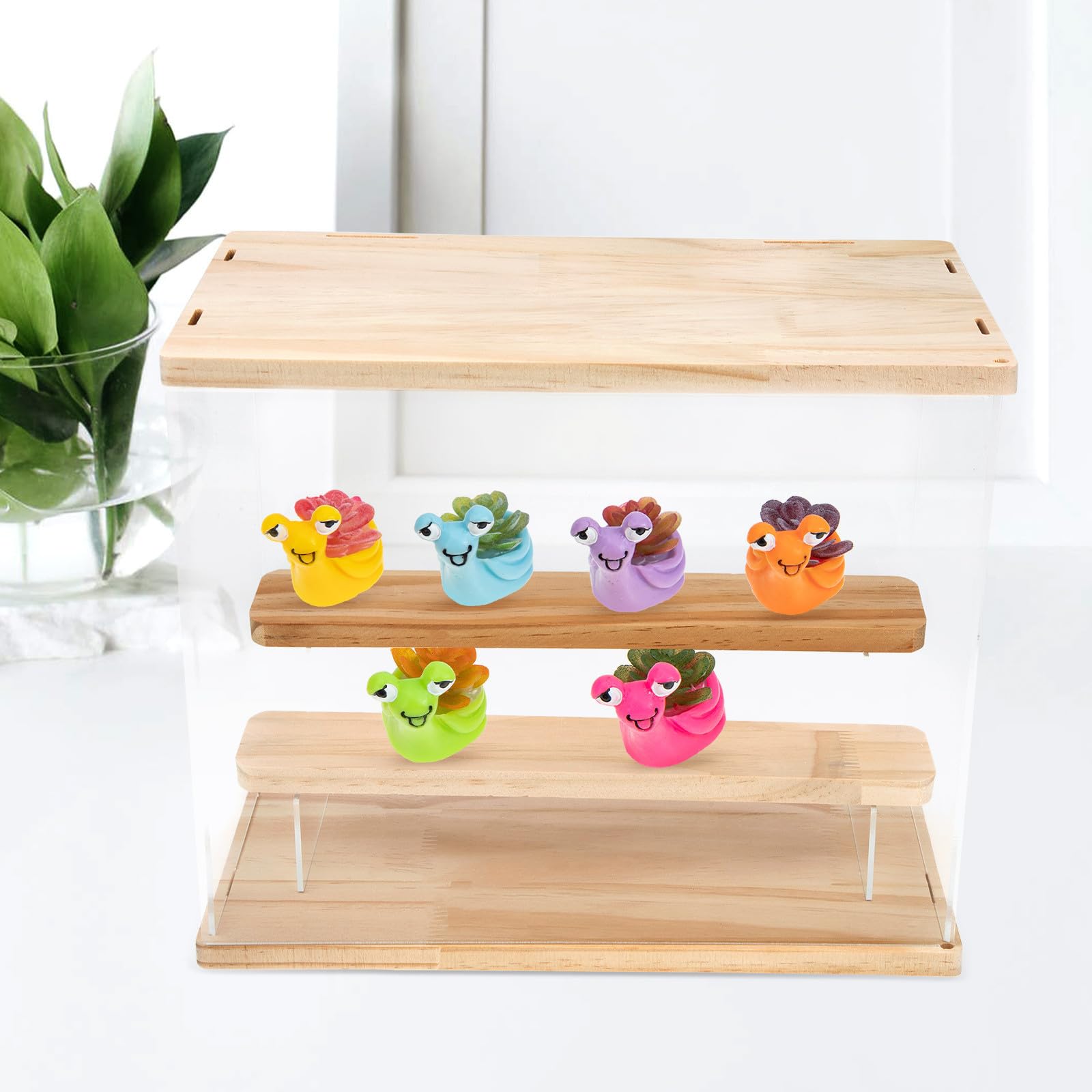 Vitrina Coleccionable de Acrílico 3 Capas y Gran Capacidad, Caja Expositora para Figuras y Muñecos de Juguete, Diseño Simple y Transparente para Decoración