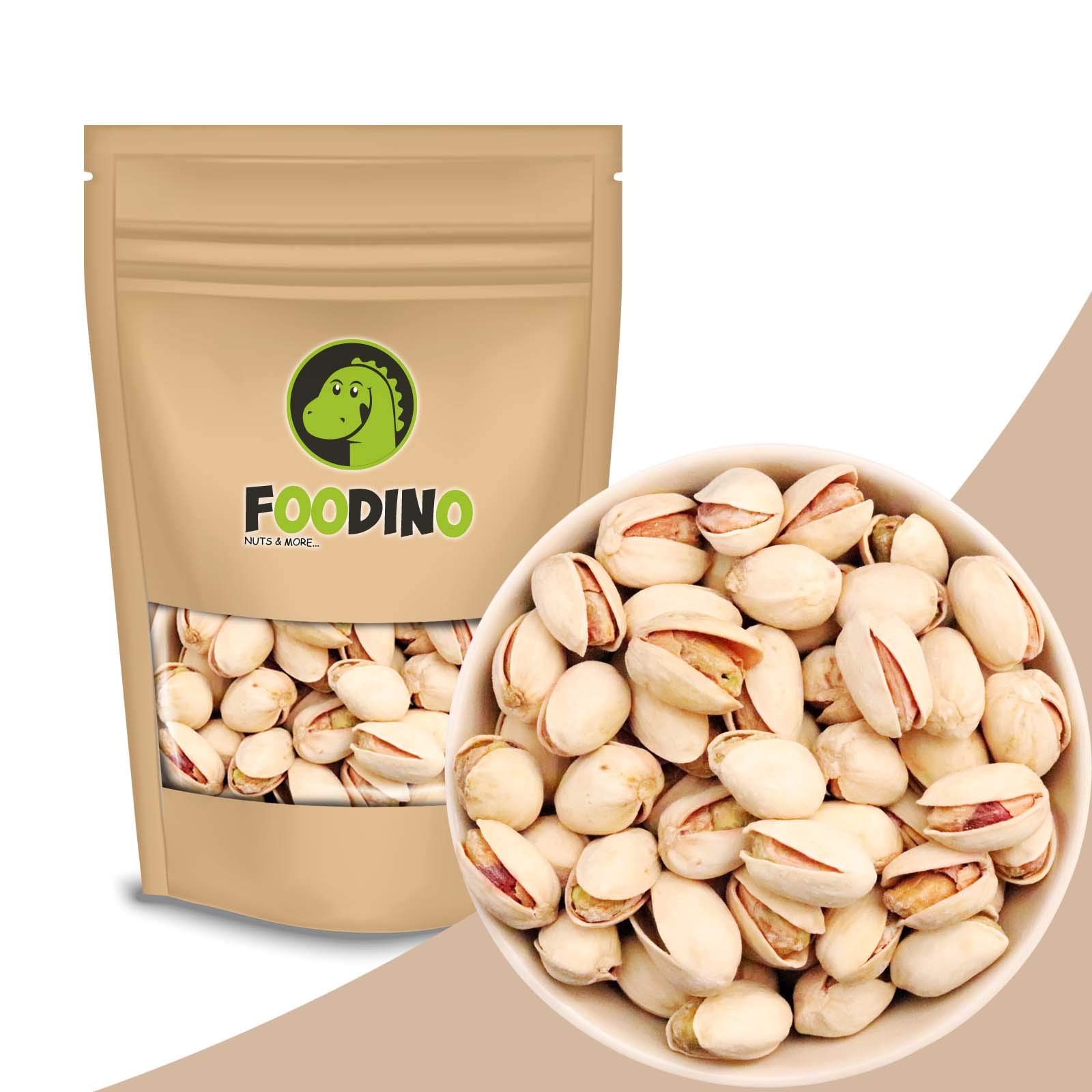 Pistazien geröstet und gesalzen mit Schale Pistazienkerne ungeschält ganz ungeschwefelt 100% Natural 500g - 5kg aus Kalifornien wiederverschließbar Premium Qualität FOODINO (2,5kg)