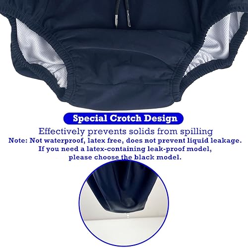 Miniatura 9 de AQX Pañales de natación reutilizables para adultos, con necesidades especiales, cubierta de plástico para pañales a prueba de fugas, pantalón de