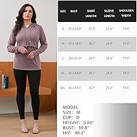 Vista 72 de Bhome Camisa de lactancia de manga larga con capucha para lactancia materna Negro/Gris