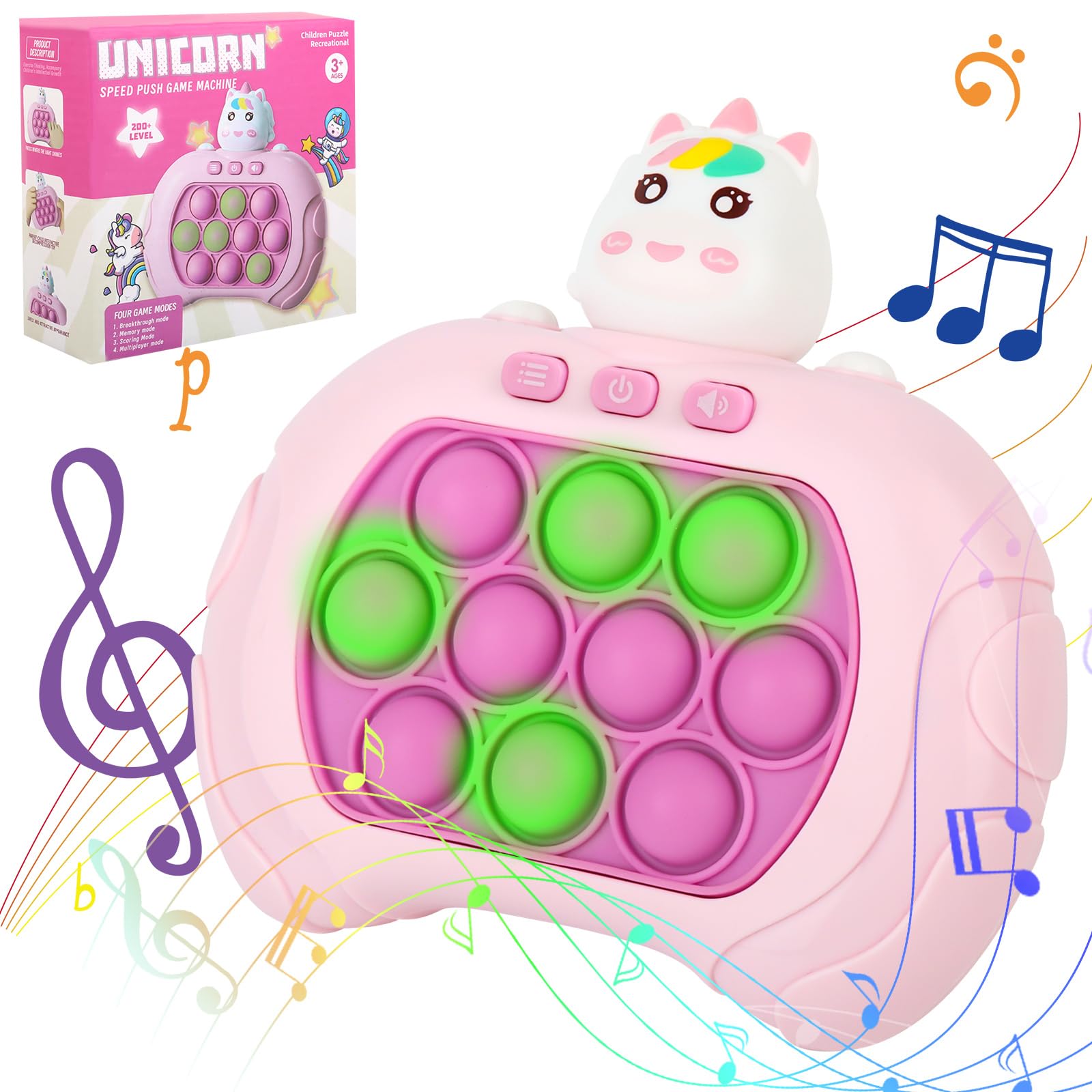 Pop it Fidget Toys Fidget Ball Toys con música, máquina de juego de rompecabezas, controlador de juegos Bubble Sensory Fidget Toy, juguete de descompresión, regalo para niños