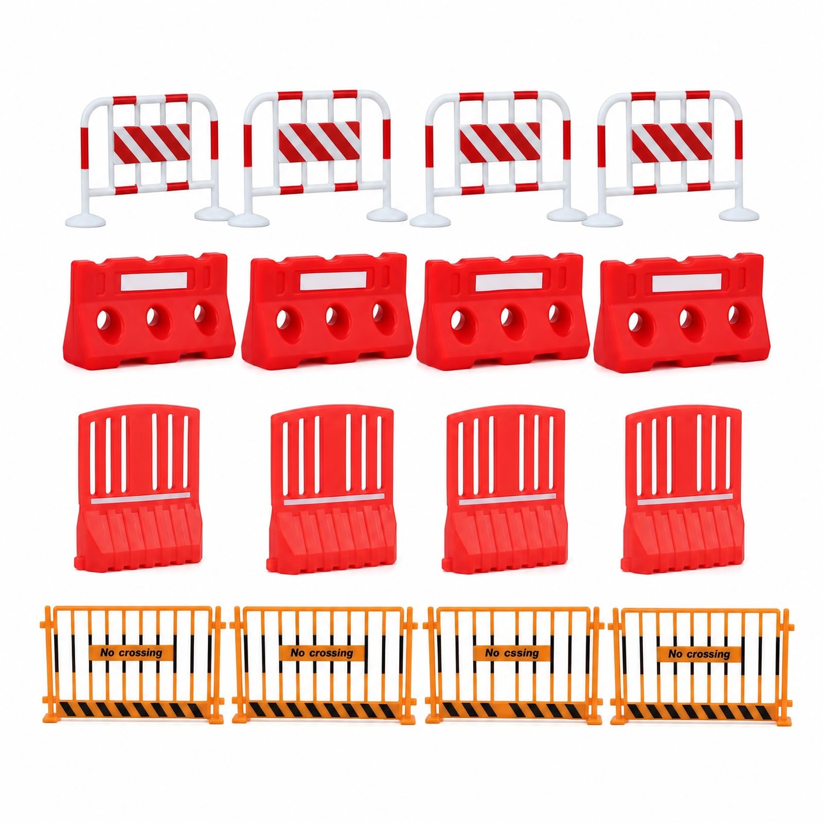 16-Piece Miniature Construction Fence Model Set for Sand Table Dioramas | Hard Plastic Interlocking Miniature Toys and Dollhouse Accessories with Realistic Traffic Barrier Details-image-25