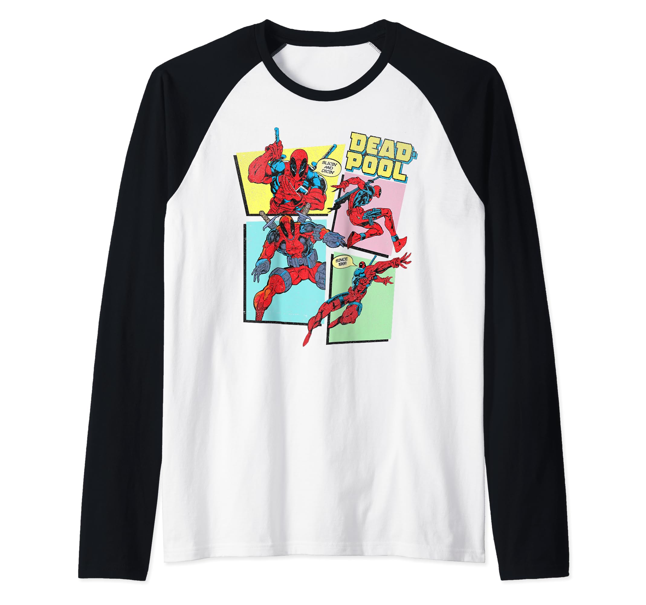 T-shirt Deadpool Slicin' Dicin' Raglan en coton doux premium - 2