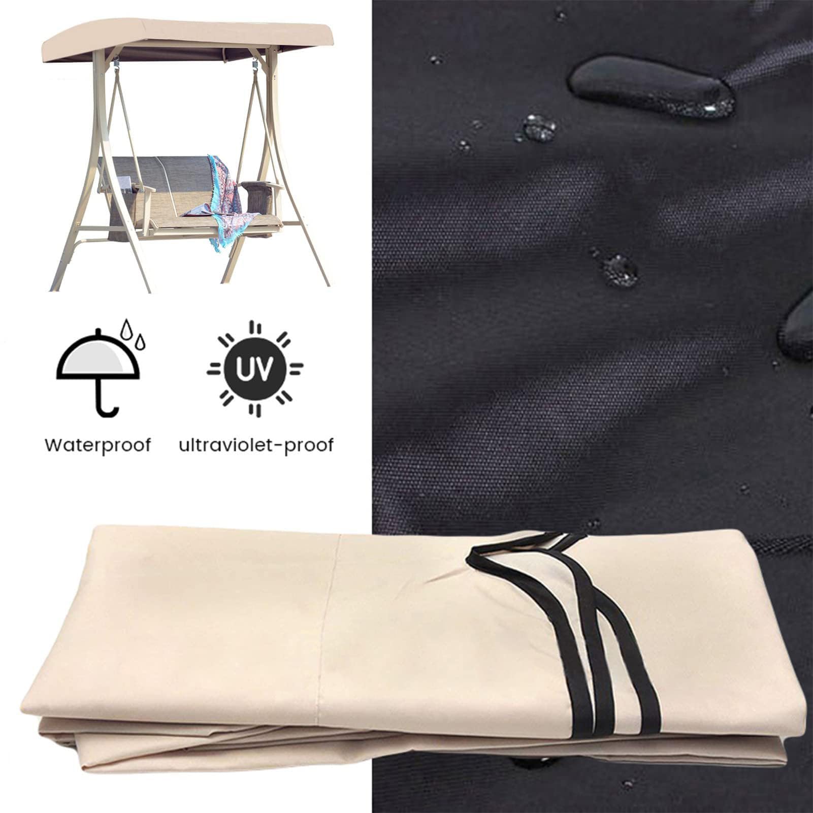 Imperméable Protection UV Housse De Rechange Balançoire Toit Rechange Universel pour Jardinterrasse Balcon Balancelle De Jardin 2 3 Places,118 * 198cm