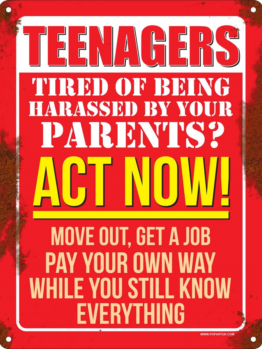 Grindstore Nc Teenagers Act Now! Tin Sign 15X20cm Metal Decorative Signage