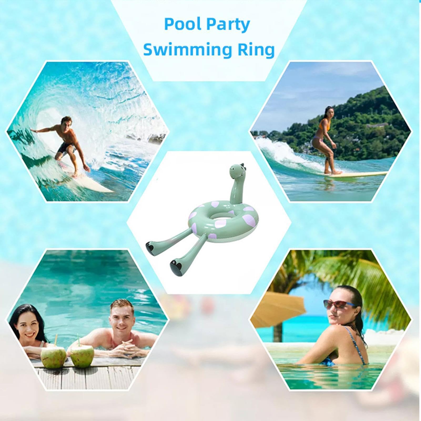 Bouée Piscine Dinosaure Radeau Gonflable Pvc Haute Capacité De Charge