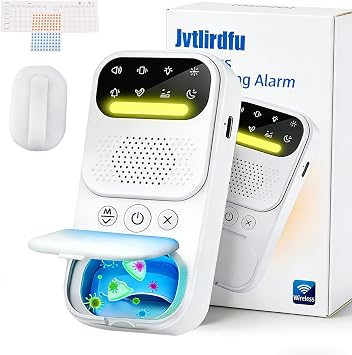 Childrens and Seniors Unisex Bedwetting Alarm - High-Sensitivity Wireless Sensor, Sound/Vibration Alerts + Soft Night Light, Compact Easy to Wear
