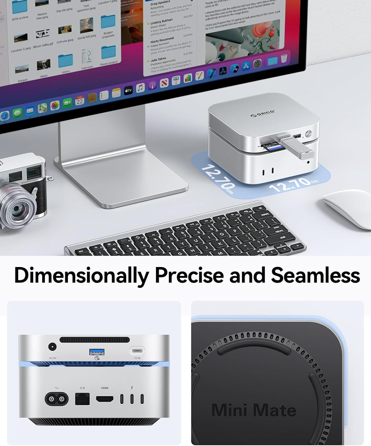 ORICO MiniMate External SSD Compatibility with Mac mini M4, 40Gbps(3200MB/s) Data Processing, 1000MB/s Backup Storage, USB 3.0(10Gbps) * 3, TF & SD 4.0, Power Switch, M4Ultra (8, TB)