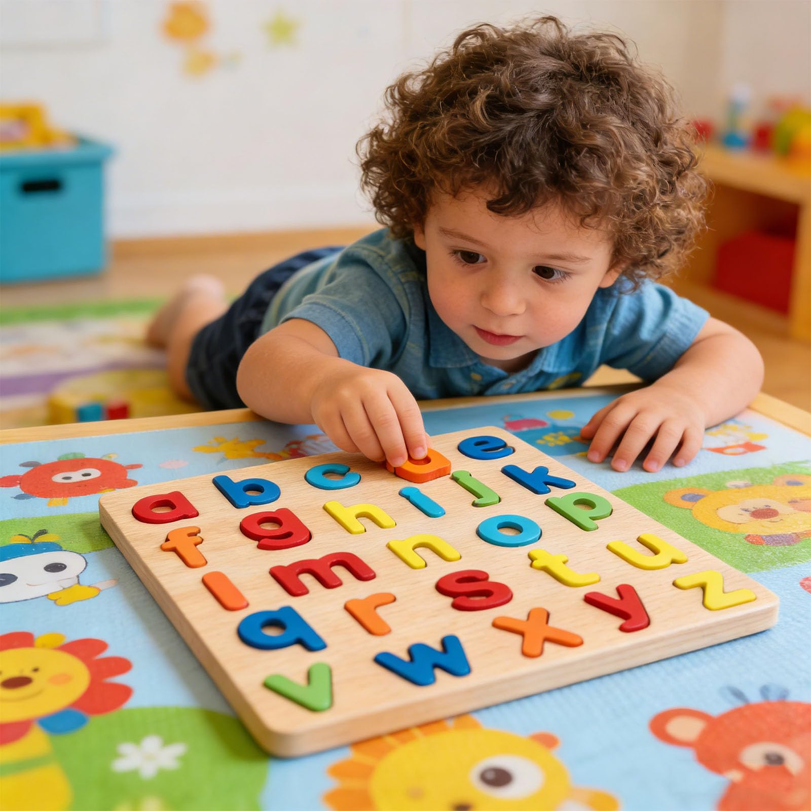 Wooden Numbers Alphabet Puzzles,Toddler Puzzle, Jigsaw Puzzle Board for Toddlers 3+ Year Old - Image 4