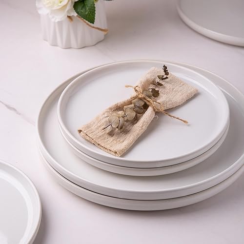 Miniatura 2 de AmorArc Juego de 6 platos de cerámica de 10.5 pulgadas, aptos para microondas, lavavajillas, resistentes a los arañazos, modernos y grandes, platos