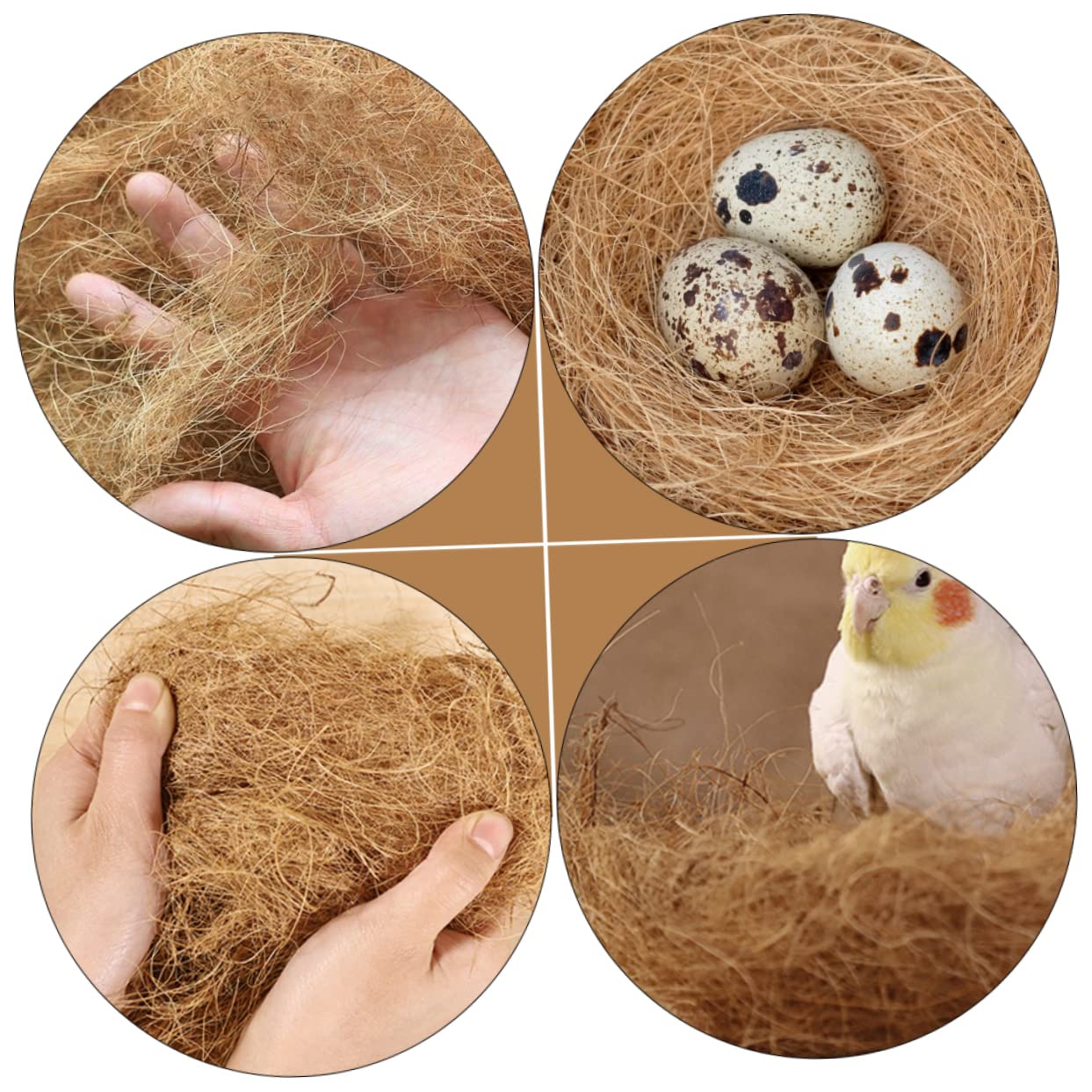 Happyyami Coconut Fiber Nesting Pad Climbing Mat for Hamsters Mice Bunnies Chenille Safe