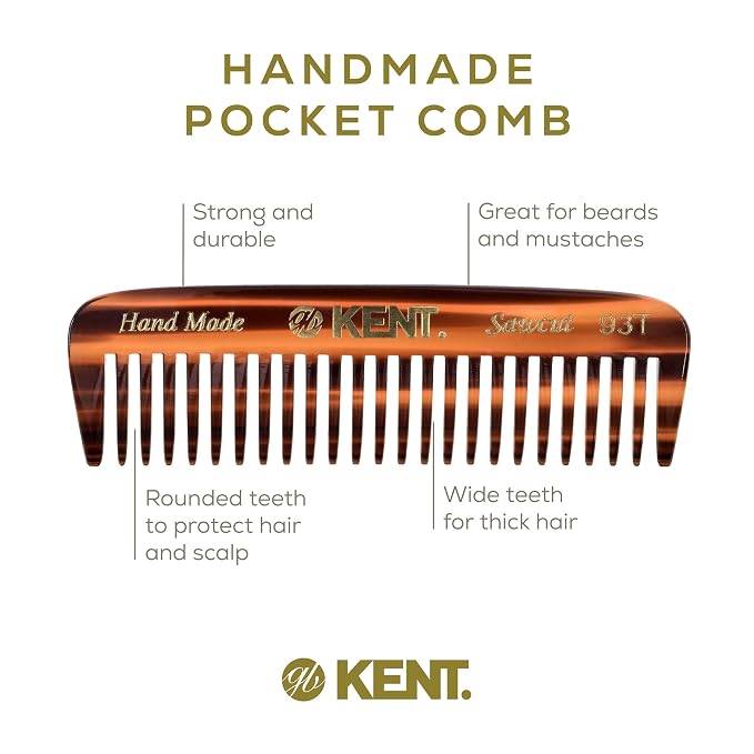 Peine Kent 93T Tortoiseshell para barba miniatura 4