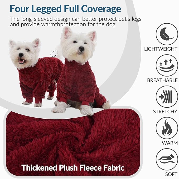 Pijama para Perro ROZKITCH, L, Rojo, con Cuatro Patas y Cierre Ajustable miniatura 5