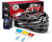 Nilight 10014W 14AWG LED Light Bar Wiring Harness Kit - Heavy Duty 12V Waterproof 5-Pin Rocker Switch, Relay, Fuse, 1 Lead Universal Fit