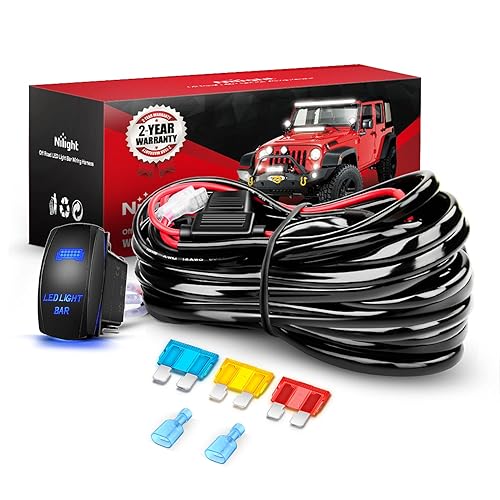 Barra de luz LED Nilight. arnés de cableado, kit de 12 V, interruptor basculante, láser de 5 pines, interruptor de encendido y apagado impermeable,
