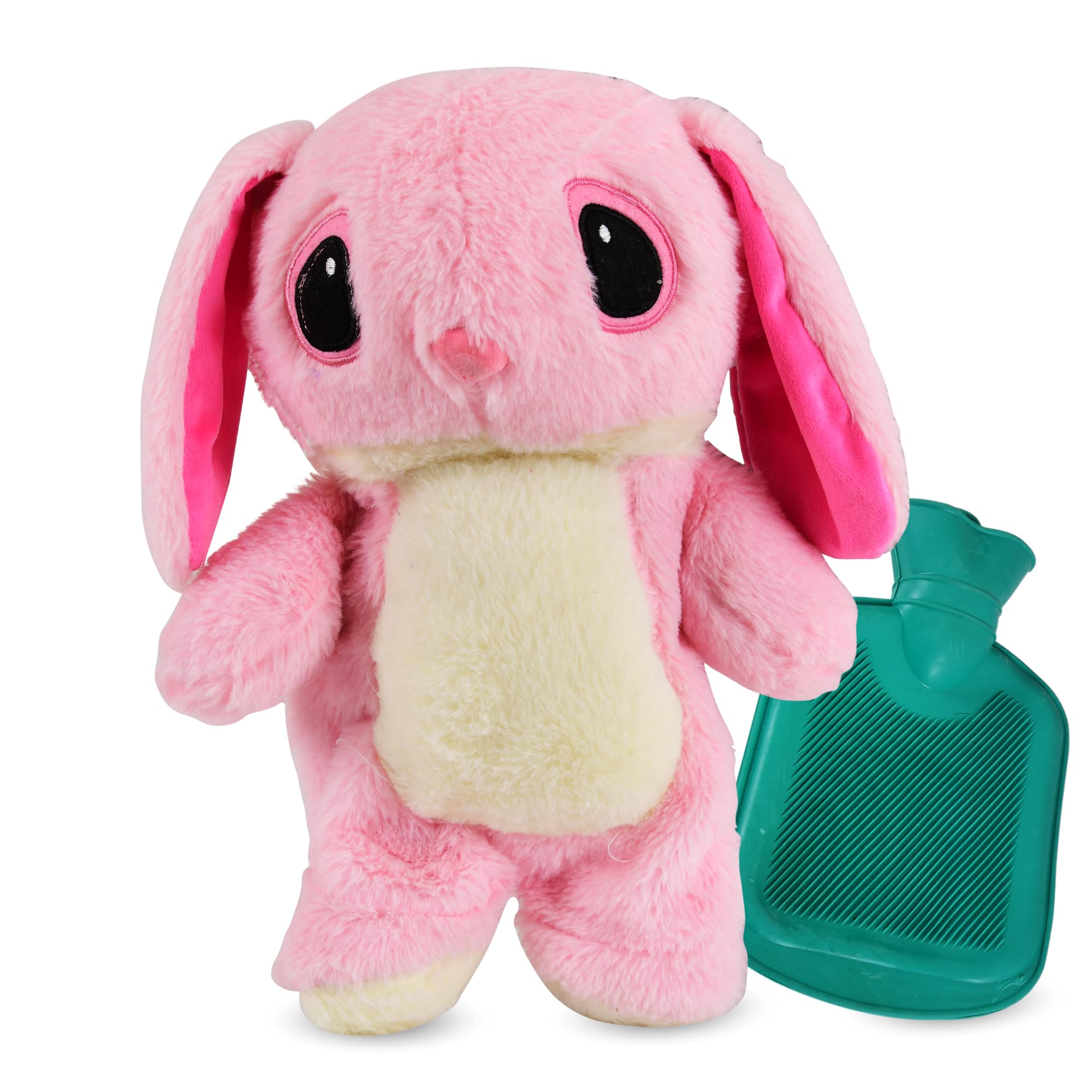 Fun4you Cute Bunny Hot Water Bottle | Periods Cramps Relief Hot Waterbag | Soft Stuffed Plush Teddy Bear Hot Water Bag | Reusable, Comfort, Warm Bag | Valentine Day Gift For Her -30 CM (Pink)-image-25