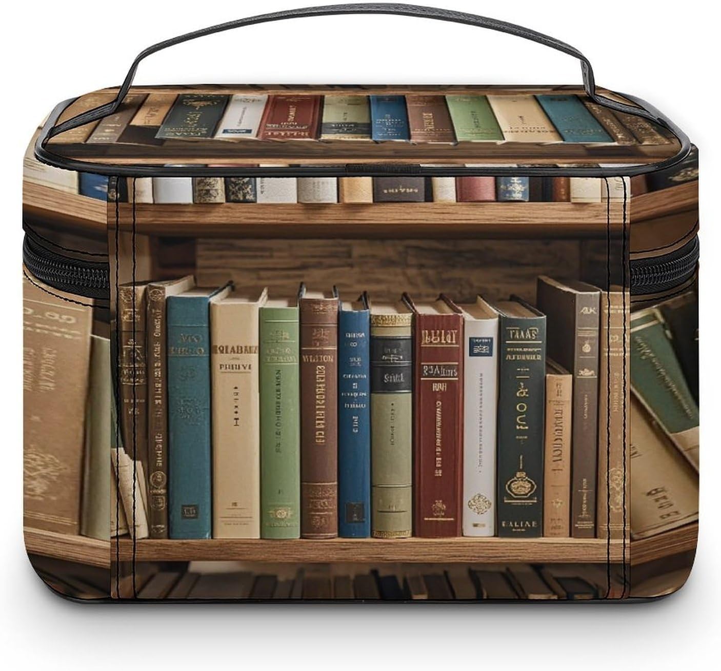Books on The Bookshelf Travel Makeup Bag Cosmetic Bag Toiletry Bags image 3