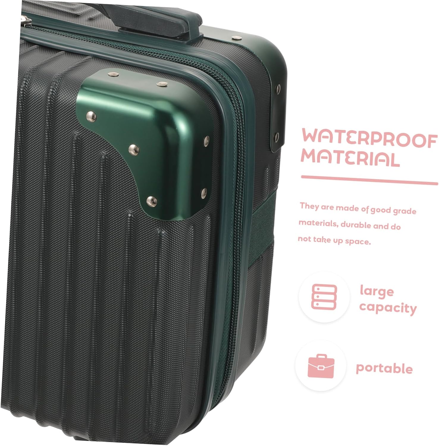 DOITOOL Cosmetic Storage Case 14-inch Carry Suitcase Simple Travel Bag for Toiletry Waterproof, Green, 30.5X22.5X15CM