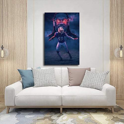 Miniatura 5 de Tremaine Edmunds - Póster de arte estético de jugador de fútbol americano, póster de lienzo para decoración de dormitorio, paisaje, oficina,