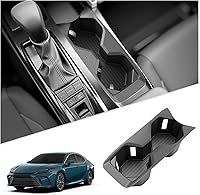 Vista 18 de SKTU para 2018 2019 2020 2021 2022 2023 Hyundai Kona Organizador de inserto de consola central ABS Materiales Negros 2023 Kona OS Bandeja