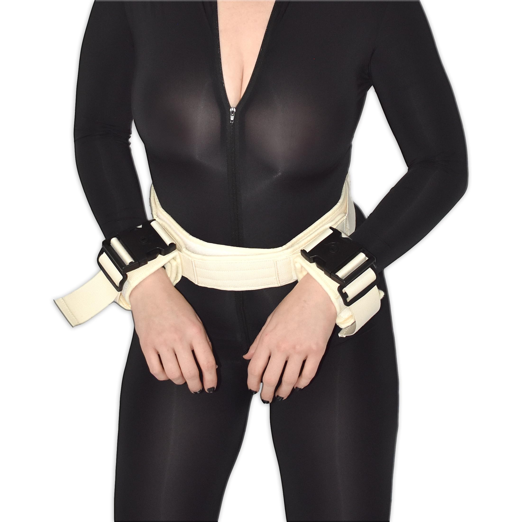 Ceinture clinique verrouillable – Menottes abdominales, Sub | Taille réglable & 2 clés incluses – Set bondage clinique, jeu de rôle fétichiste pour Dominant & Soumis