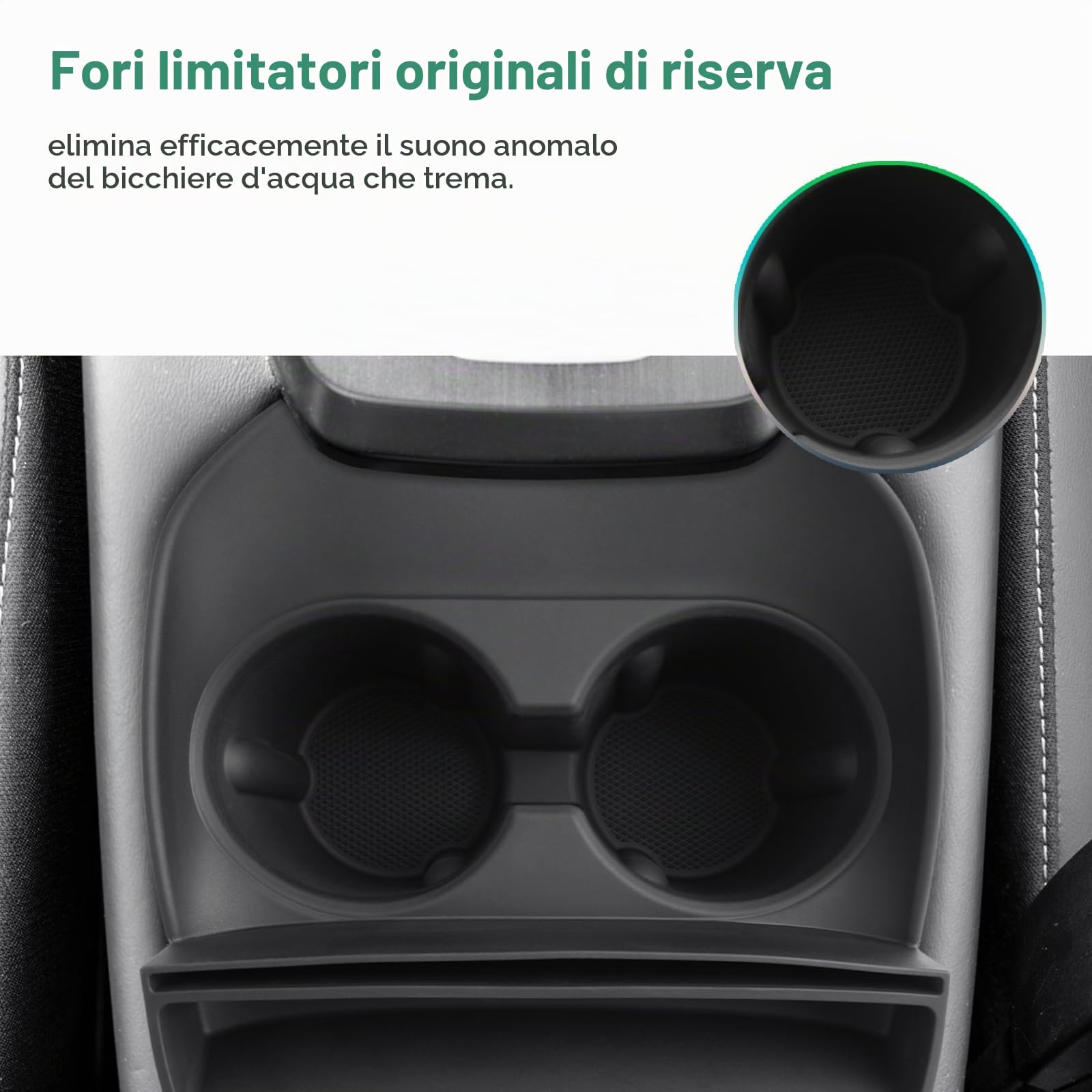 GAFAT Compatibile con Nissan Qashqai J12 e-Power 2022-2025 2026 Portabevande Copertura, in Gomma Morbida TPE, Organizer Console Centrale, Supporto Originale a Tre Punti Antiscivolo Anti Vibrazione