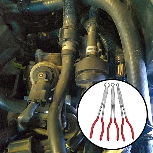 Miniatura 7 de KEILEOHO 3 alicates de agarre de manguera de 11 pulgadas de largo alcance, 38 pulgadas, 12 pulgada, 34 pulgadas, juego de alicates de nariz de