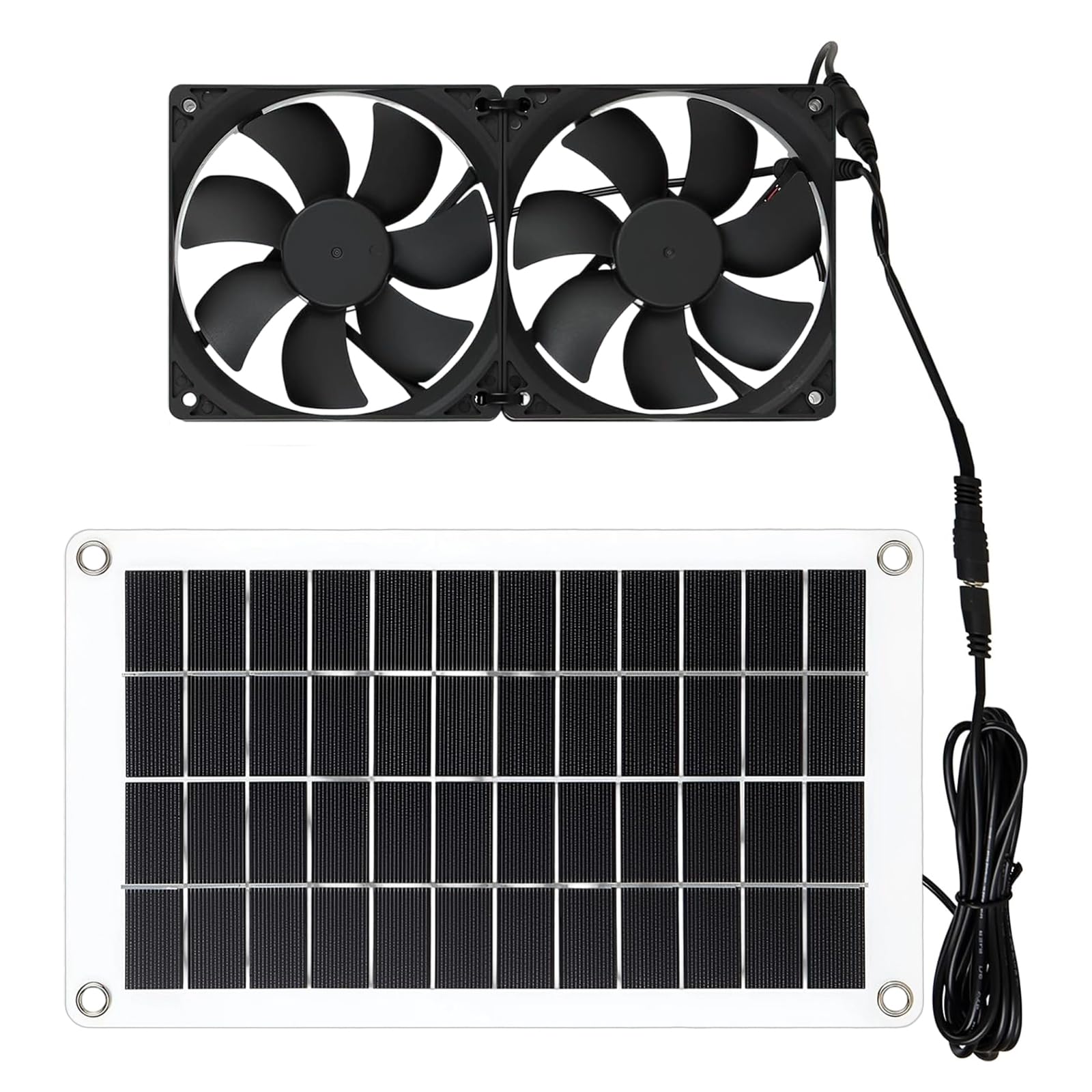 Ventilateur photovoltaïque double 8W 12V pour atelier et refroidissement
