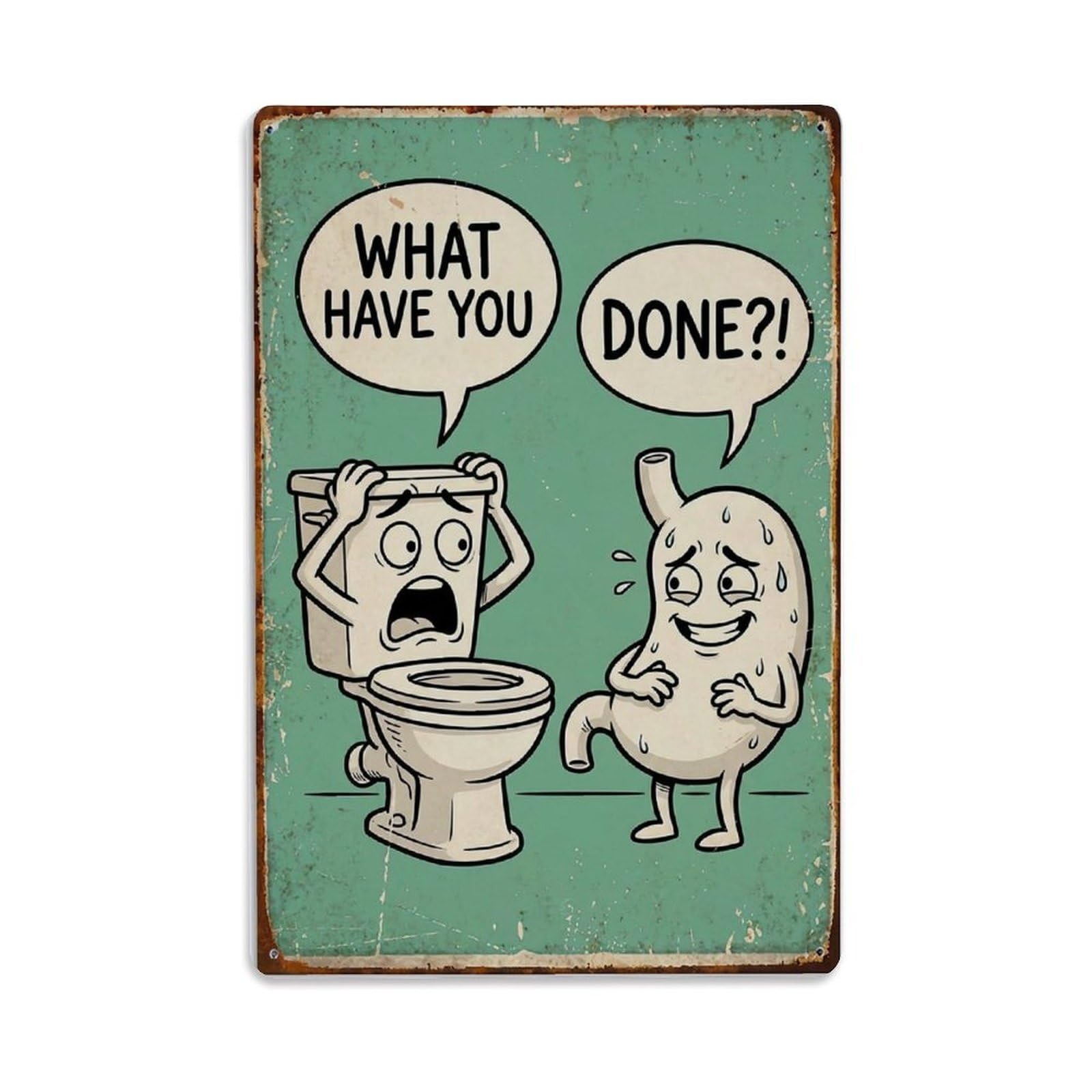 What Have You Done Funny Vintage Humorous Toilet Metal Tin Sign