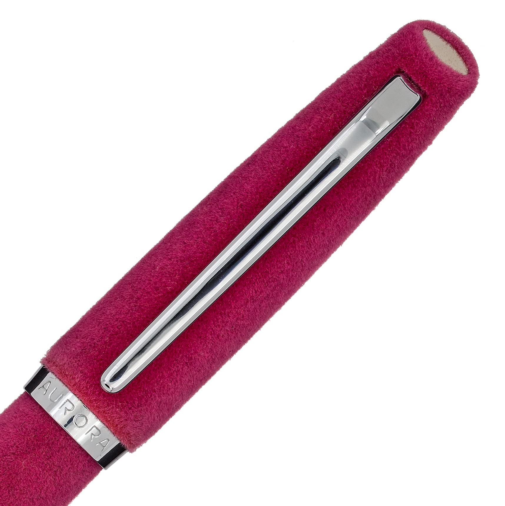 Aurora Style Velvet Fountain Pen | Writing Pen Made of Velvet Fabric with Chrome-Plated Fittings | Chrome-Plated Steel Nib in Thickness M | Gift Box - Image 3