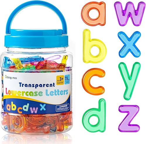 Miniatura 8 de 66 piezas de letras y números translúcidos - Juguetes de mesa ligeros, manipuladores y accesorios para un aprendizaje mejorado y diversión